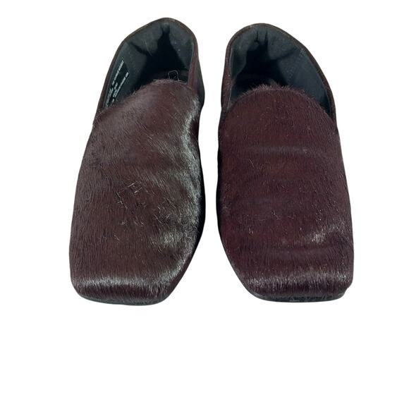 CLARKS! ESPRESSO BROWN GENUINE COWHIDE LEATHER/FUR FLATS, LOAFERS! SZ 6.5M - Picture 5 of 10